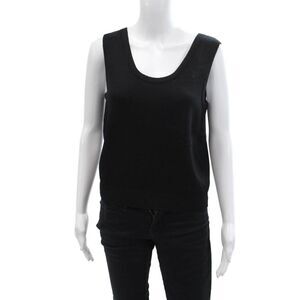 St. John Basics Womens Scoop Neck Sleeveless Knit Tank Top Black Size S